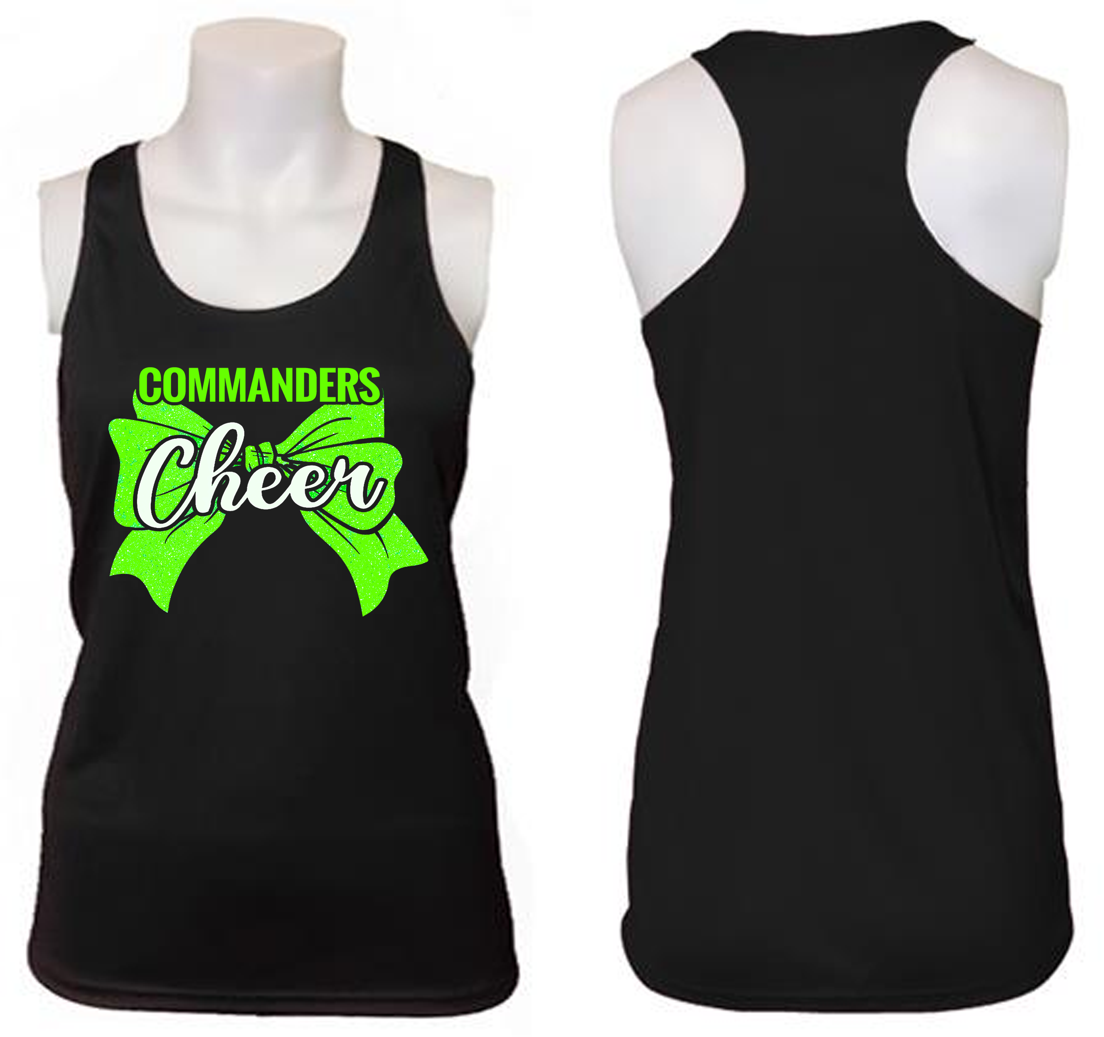 Blk Razor Back Cheer Bow